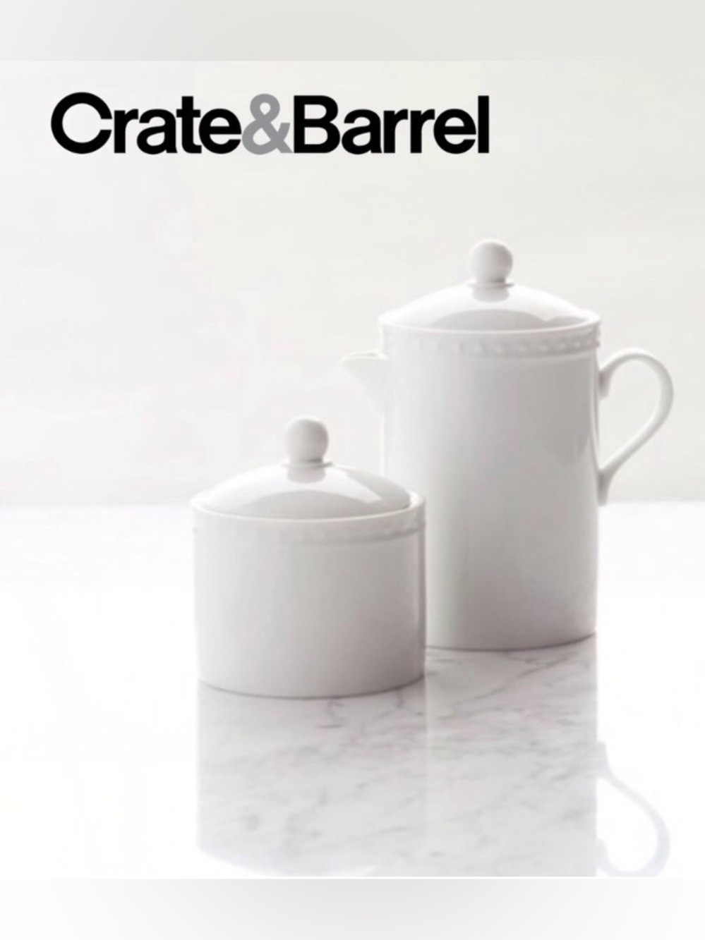 Crate & Barrel Staccato Sugar and Creamer Set